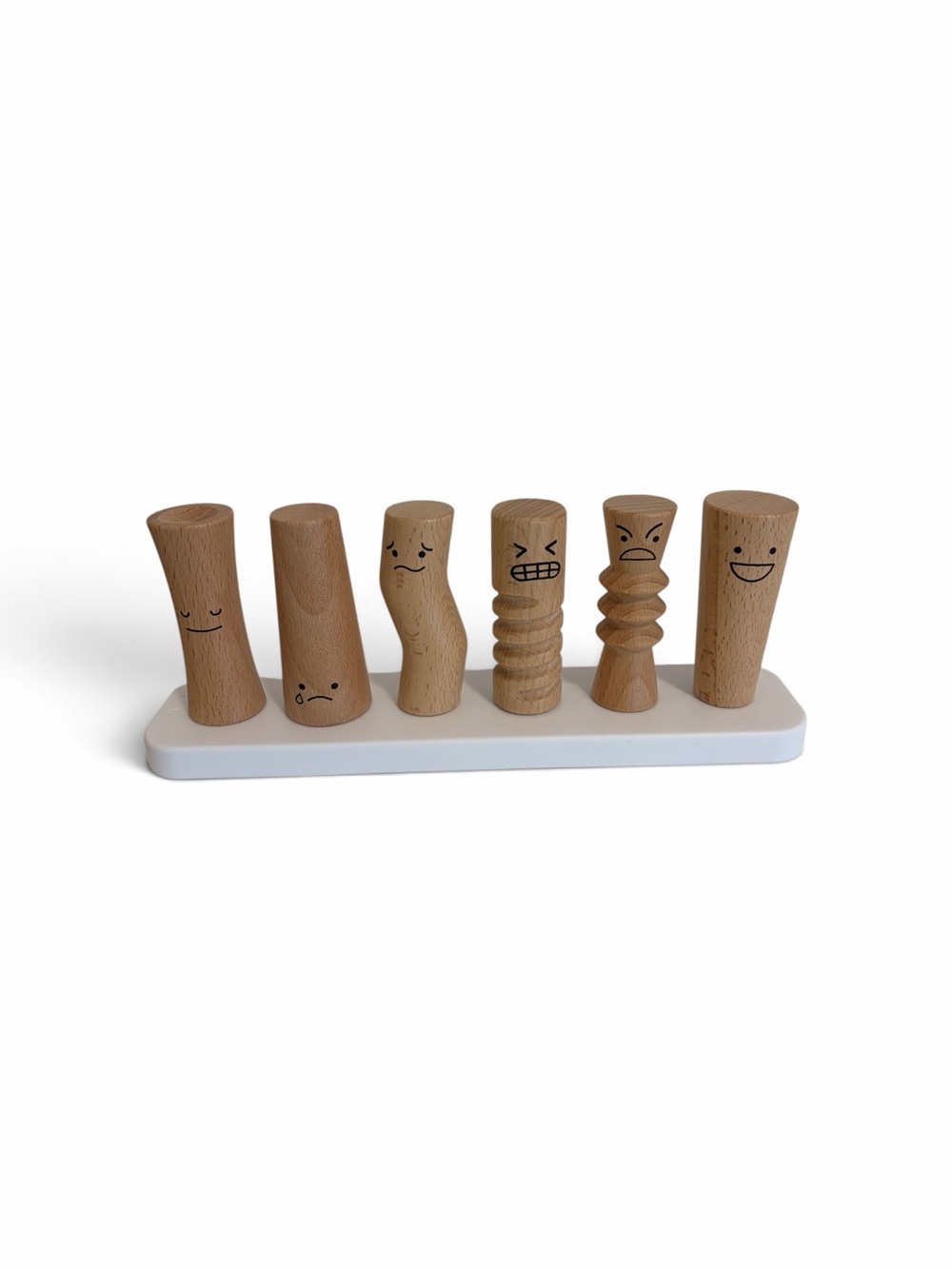 Lovevery Wooden Emotion Peg Set in Natural Wood - Kids Toys